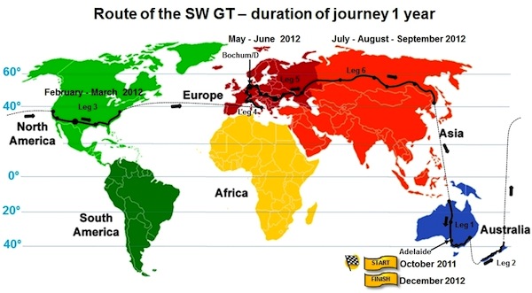 Global circumnavigation route